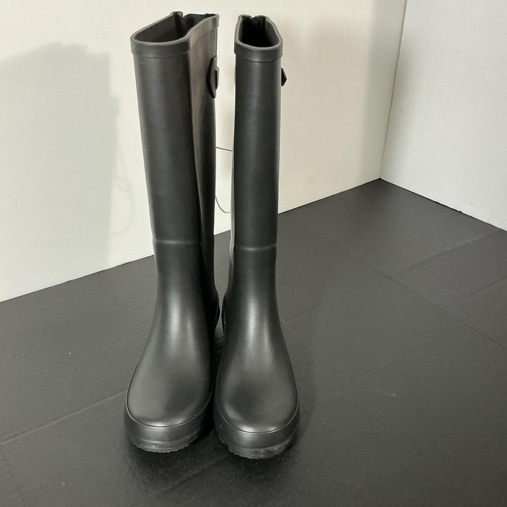 Black Knee High Rain Boots A New Day River Waterproof Size 6 NWT